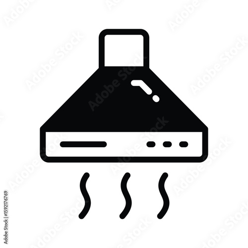A useful glyph icon of overhead kitchen hood
