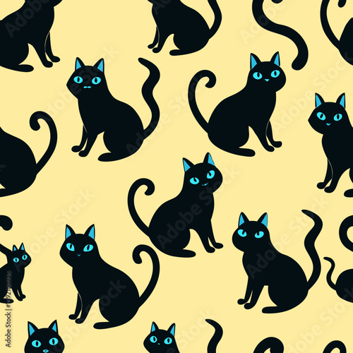 pattern with cartoon cats