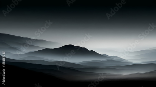 Thin layers of fog layered artistically on a black plain backdrop. layered fog. Illustration