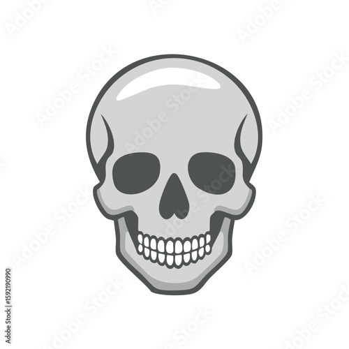 Stylized Skull Illustration Grayscale for Death and Morbidity Concepts