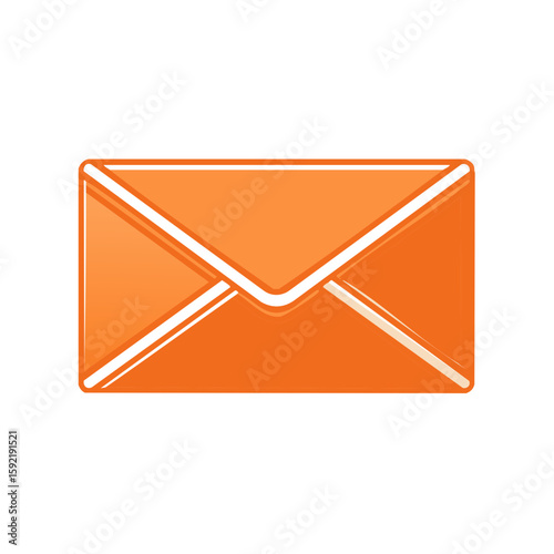Bright Orange Email Envelope Illustration for Communication and Design