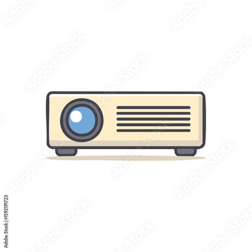 Projector icon, presentation vector, audio visual appliance, minimalist design