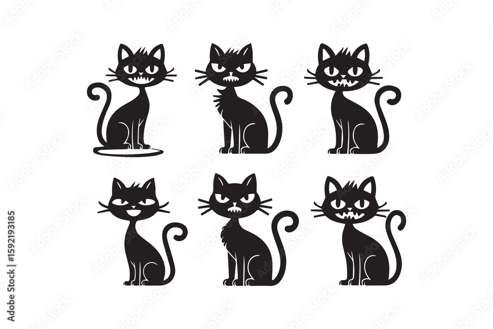Obraz premium halloween cat illustration vector