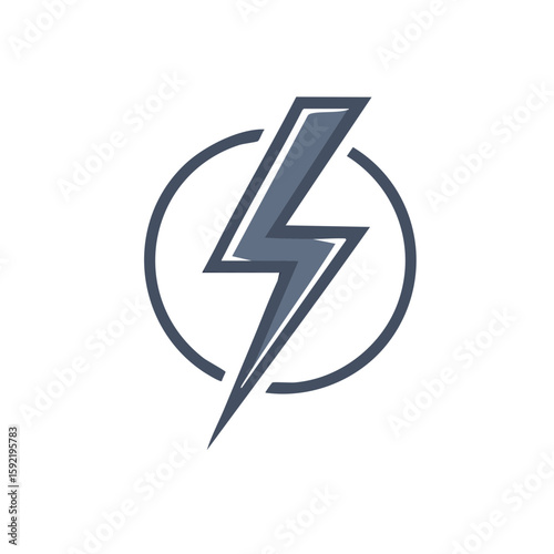 Free Download Stylized lightning bolt illustration within a circular frame for energy, power, and electrifying concepts - GFXLoad