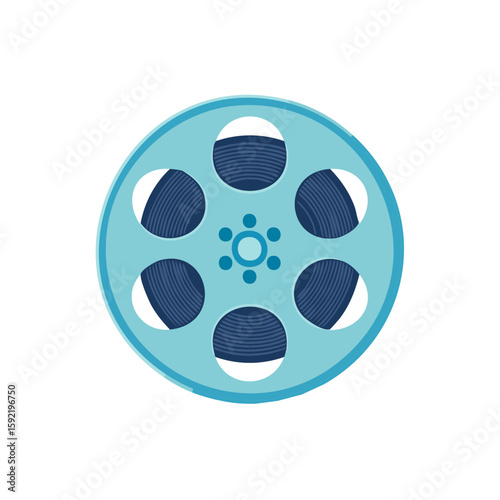 Reel Film, Entertainment Production Flat Design Isolated Icon, Media Industry, Cinema Concept
