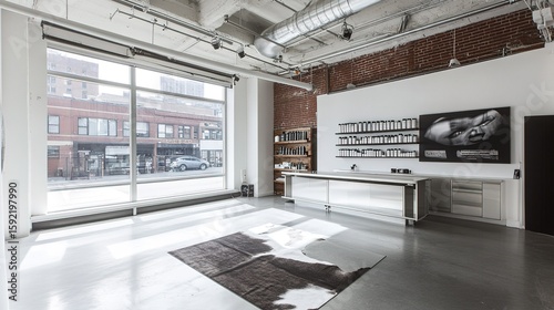 Minimalist studio setup with clean design and soft lighting, embodying modern simplicity and focus.