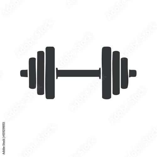 Weightlifting barbell silhouette for fitness training power strength workout, bodybuilding barbell equipment