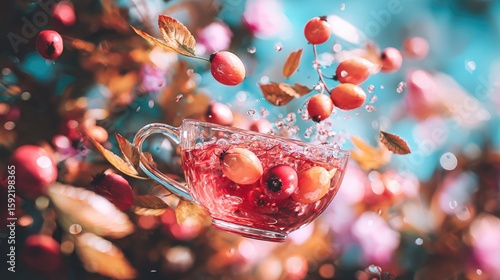 A glass cup of red tea