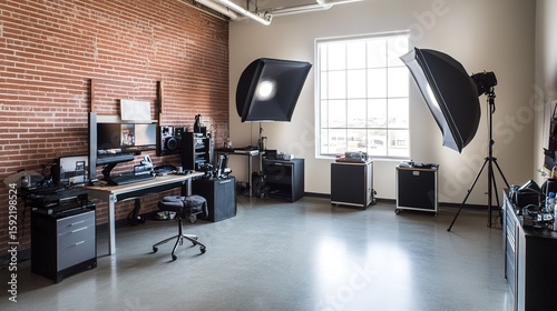 Minimalist studio setup with clean design and soft lighting, embodying modern simplicity and focus.