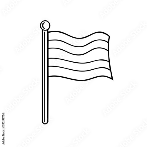 Pride flag outline icon illustration for LGBT community rights equality celebrations