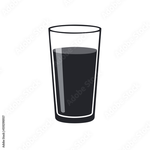 Dark liquid in a clear glass tumbler against a clean bright background