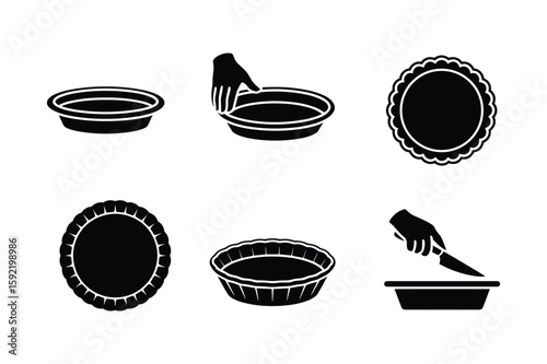 Baking pie dishes and cutting pie baking pan pie crust