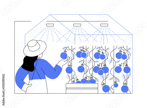 Tomato greenhouse isolated cartoon vector illustrations.