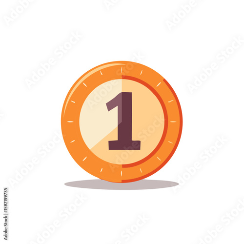One Number Icon: A Bold Single Digit Symbol in a Circular Design for Digital or Print Media Projects.