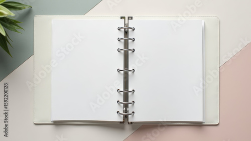 Wallpaper Mural Open notebook with blank ring pages illustrates quiet mental space where thoughts unfold without interference from screens Torontodigital.ca