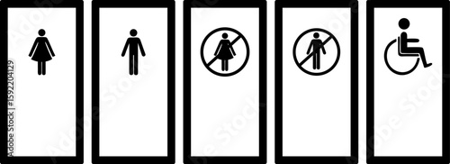 Restroom and Accessibility Signage Silhouette Set
