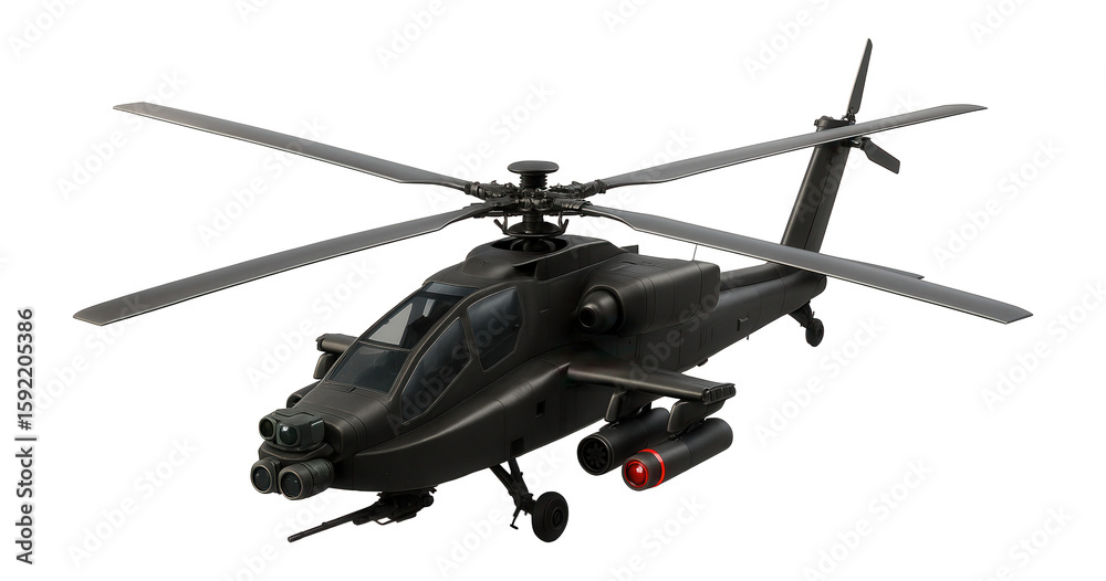 Fototapeta premium Attack helicopter with night vision equipment and laser designator
