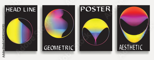 Modern posters . Vector design composition with colorful various geometric shapes . Abstract contemporary art . Vector art ideal for media, ads, covers, brochures, banners. 