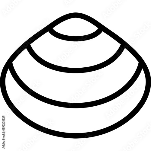 Clam shell bivalve outline icon vector
