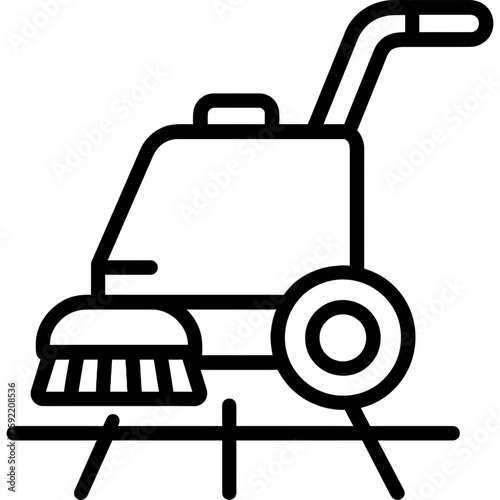 Grout cleaning machine outline icon vector