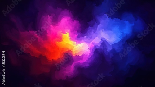 Vibrant Grunge Art Wall with Gradient Lighting, Abstract and Textured Design