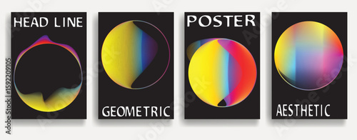 Modern posters . Vector design composition with colorful various geometric shapes . Abstract contemporary art . Vector art ideal for media, ads, covers, brochures, banners. 