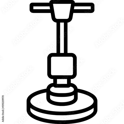 Floor buffer machine outline icon vector