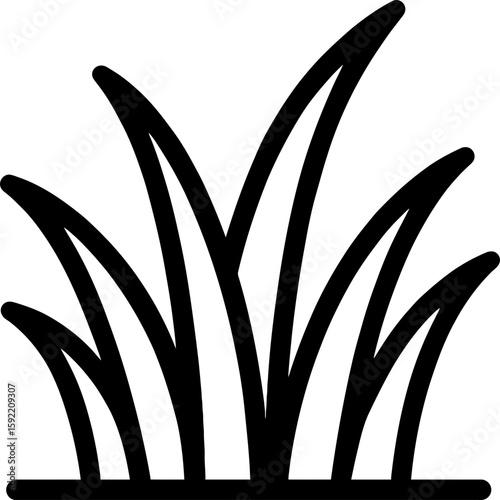 Grass blades outline icon vector