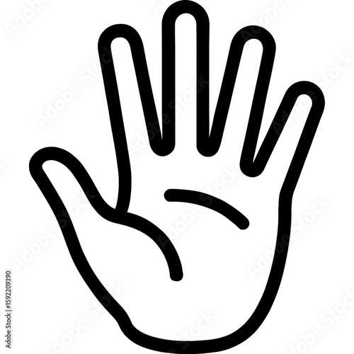 Handprint palm open outline icon vector