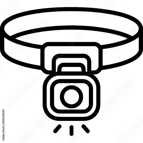 Headlamp outline icon vector