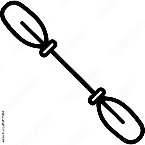Kayak paddle outline icon vector