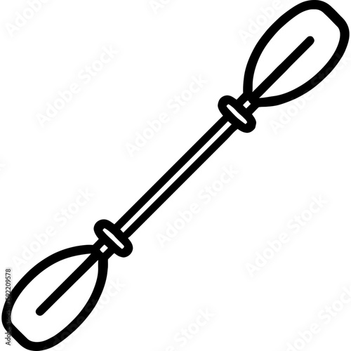 Kayak paddle outline icon vector