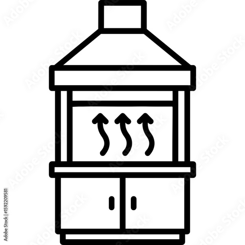 Laboratory fume hood outline icon vector