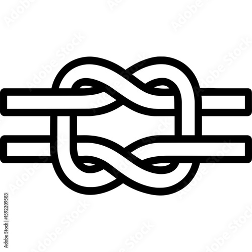 Square knot simple outline icon vector