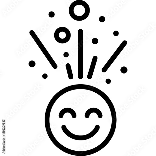 Joy bubbles rising outline icon vector