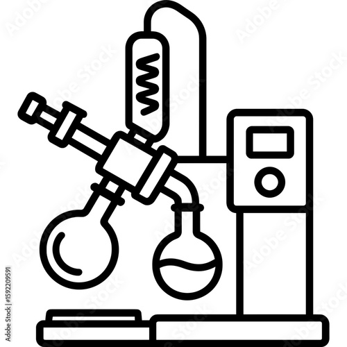 Rotary evaporator outline icon vector
