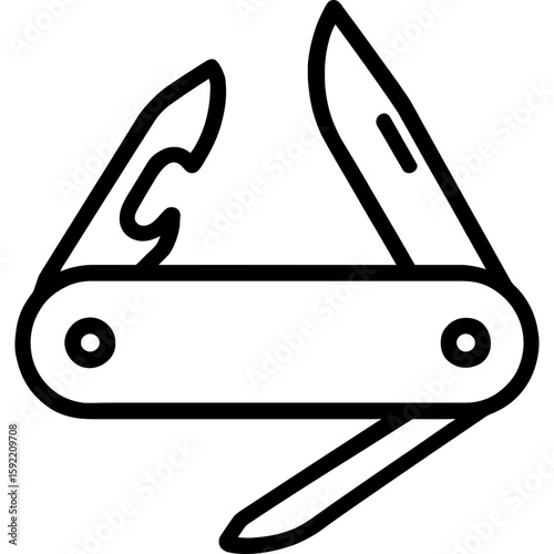 Multi-tool knife outline icon vector