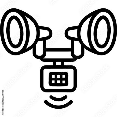 Motion sensor floodlight outline icon vector