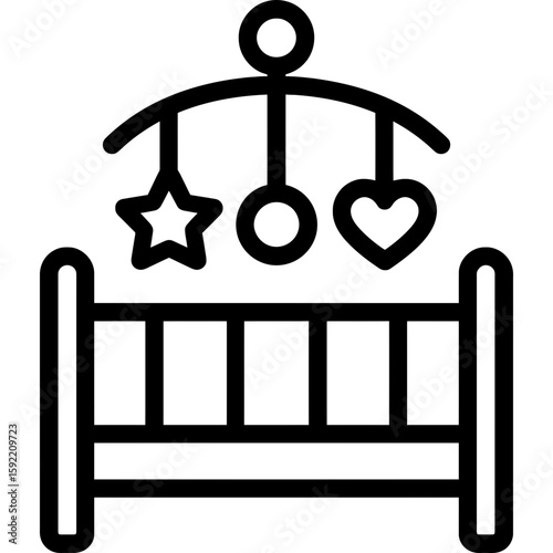Mobile toy nursery outline icon vector