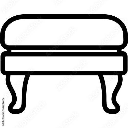 Ottoman footstool outline icon vector