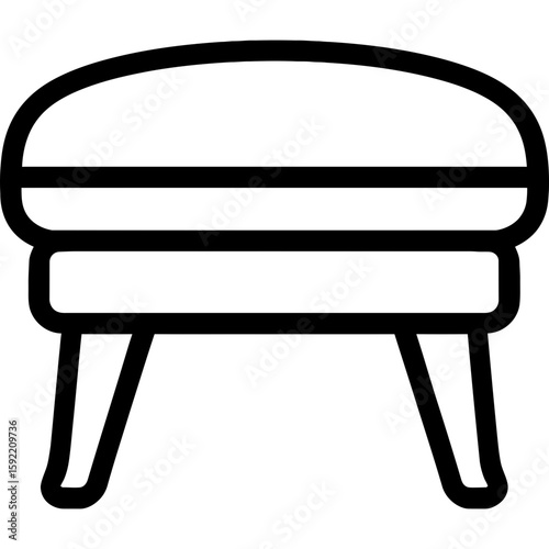 Ottoman footstool outline icon vector