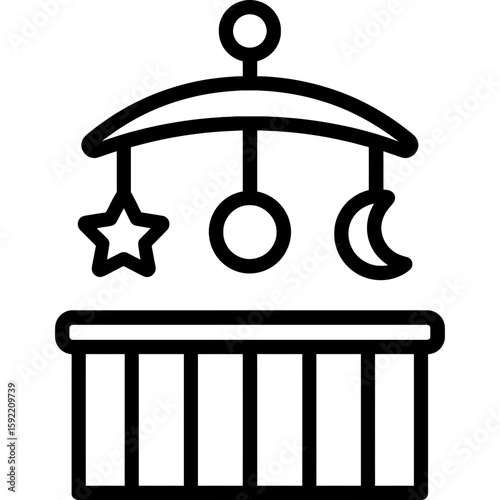 Mobile toy nursery outline icon vector