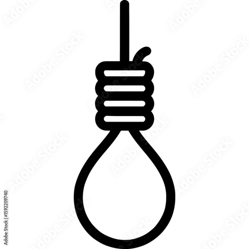 Hangman's noose loop outline icon vector