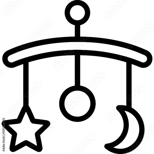 Mobile toy nursery outline icon vector
