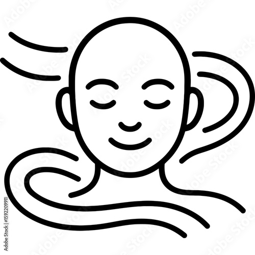 Peace flowing harmony outline icon vector