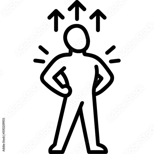 Pride chest expanding upward outline icon vector