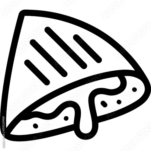 Quesadilla outline icon vector