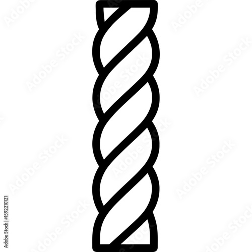 Twisted rope two strands outline icon vector
