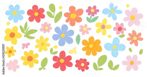 Wallpaper Mural Colorful flower collection Torontodigital.ca