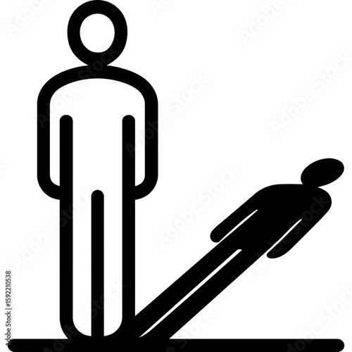 Shadow figure human outline icon vector